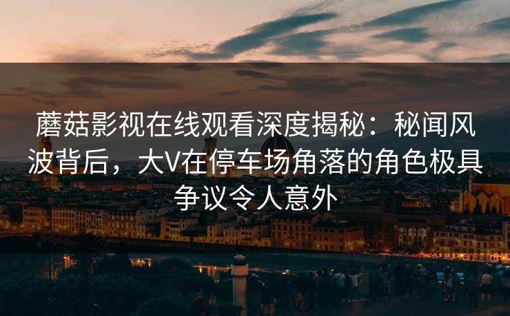 蘑菇影视在线观看深度揭秘：秘闻风波背后，大V在停车场角落的角色极具争议令人意外